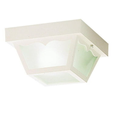 8" Carport Outdoor Ceiling Fixture with Frosted Acrylic Panels NEW Nuvo 77-863